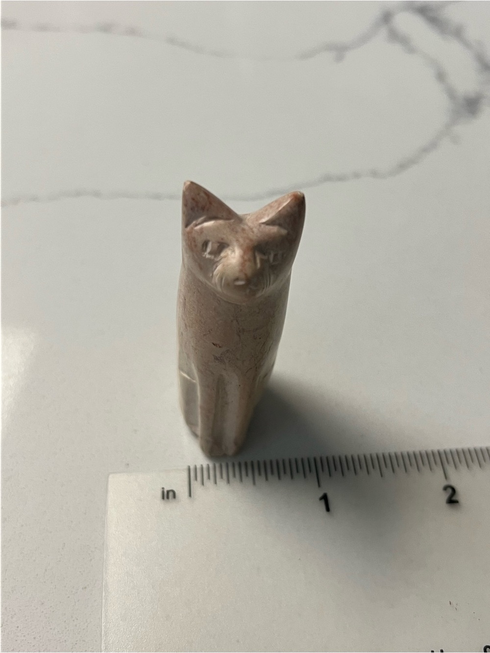 Hand-Carved Stone Feline Figurine